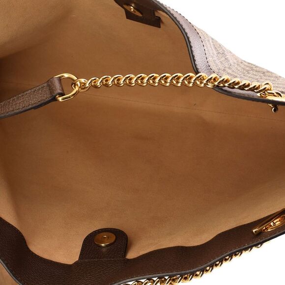 Gucci Rajah Chain Tote GG Coated Canvas Large Brown - Picture 6 of 8